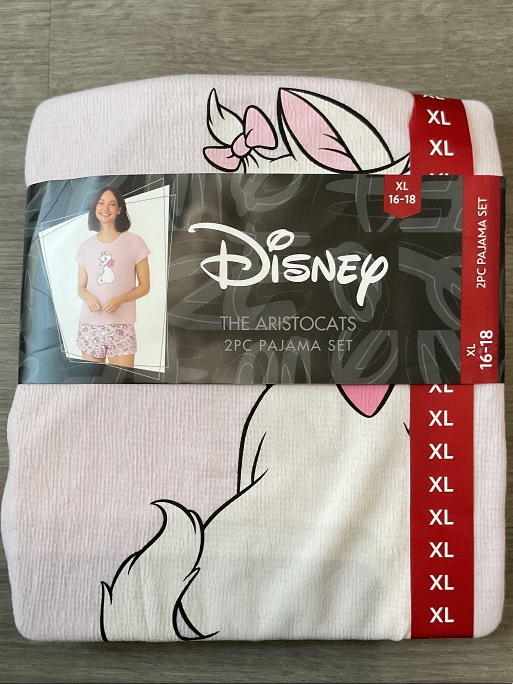 Disney The Aristocats Pink & White 2-Piece Pajama Set XL
